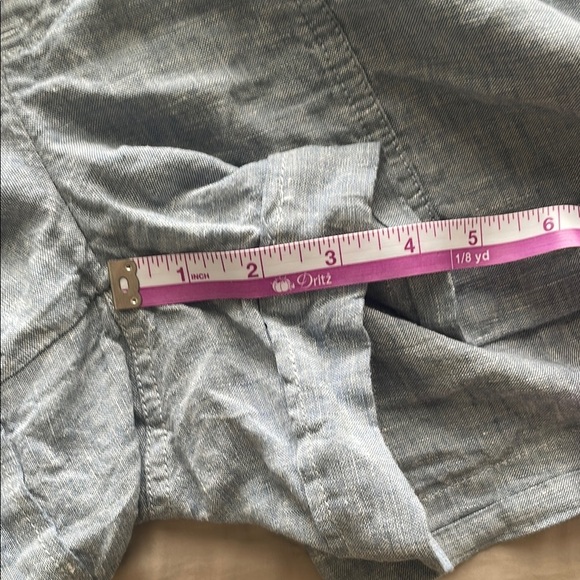 Athleta Cabo 100% Linen Shorts Blue Chambray size 12 - Picture 9 of 10
